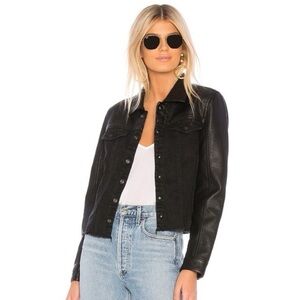BlankNYC Vegan Leather & Denim Jacket
